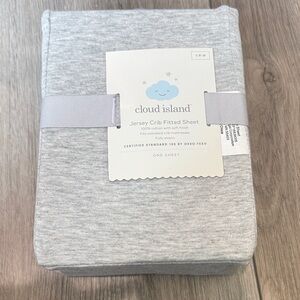 Cloud Island Light Gray Jersey Crib Sheet
